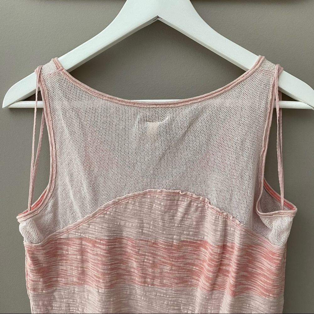 Free People Applique Mesh Trapeze Tank Top Pink Sz Small - Picture 10 of 10